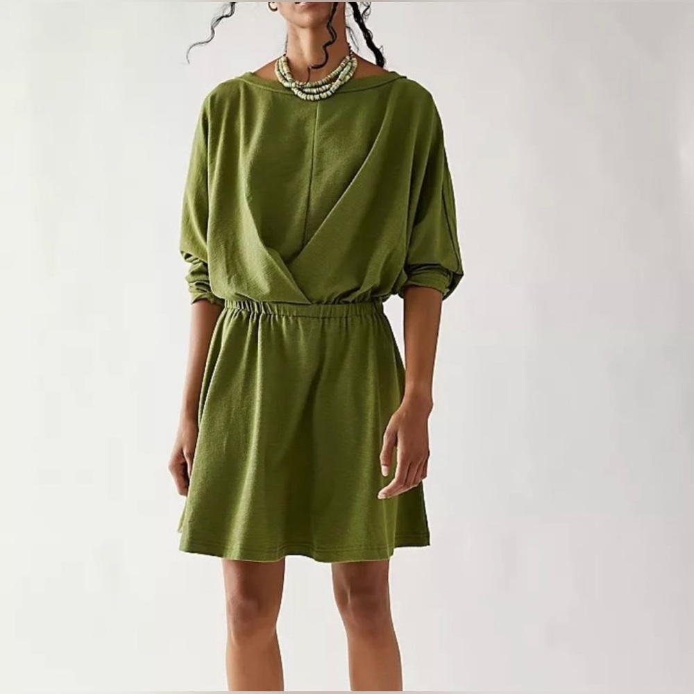 Olive Green Relaxed Waist Women’s Dress
